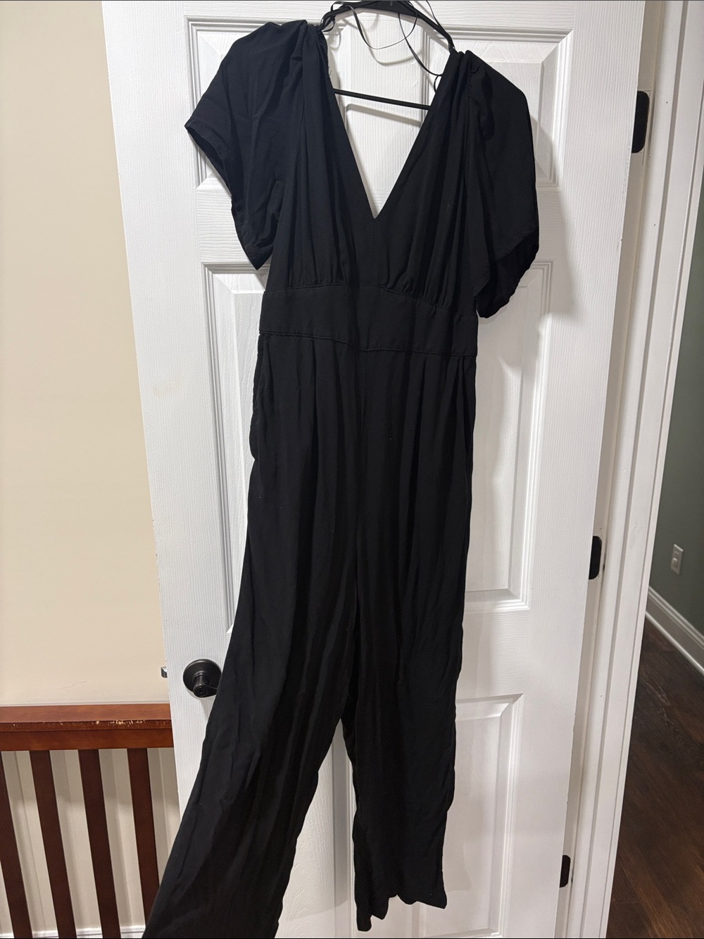 Old Navy Black V-Neck Short Sleeve Jumpsuit